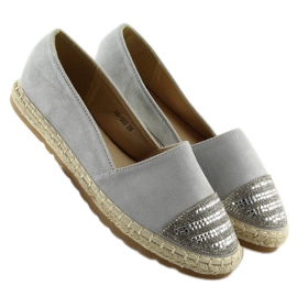 Graue Espadrilles für Damen H8-102 Silber 2