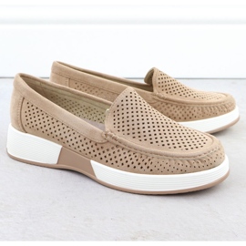 Openwork -Schuhe für Frauen auf der Sergio Leone 094H Beige Plattform 2