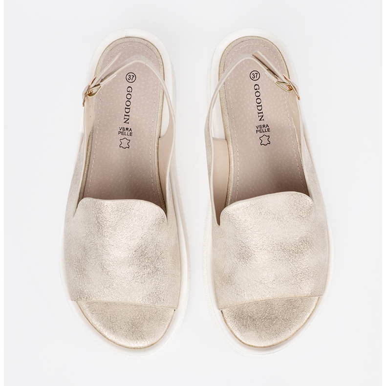 Goodin Goldene bequeme Frauensandalen 1