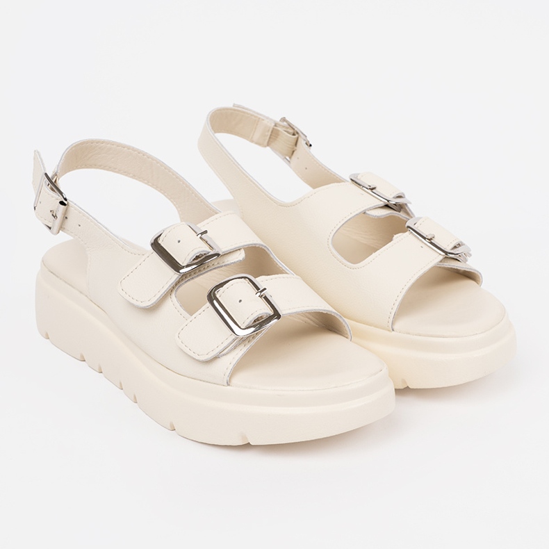 Goodin Beige klassische Sandalen auf der Plattform 1