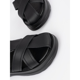 Goodin Schwarze Sandalen auf einer dicken Sohle 5