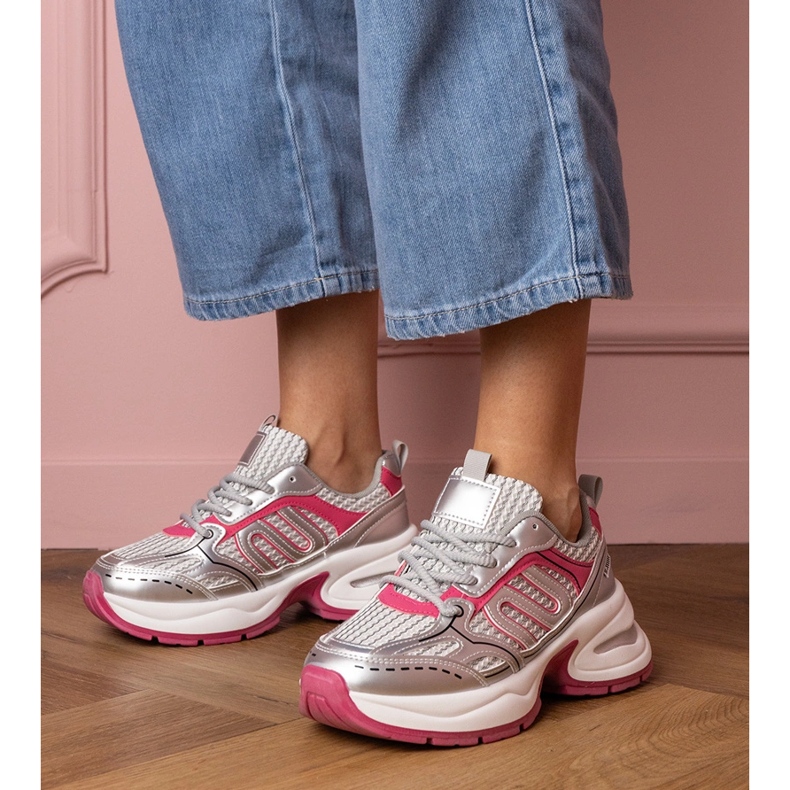 Silber-Roge-Frauensport-Sneaker rosa 1
