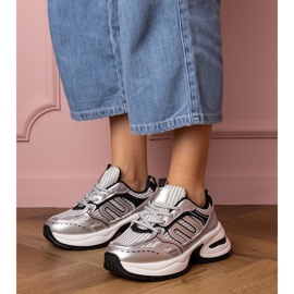 Silberne Turnschuhe Sportsneaker 1