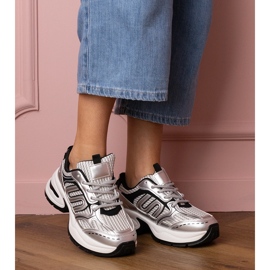 Silberne Turnschuhe Sportsneaker silber- 2