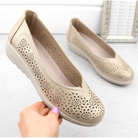 Durchbrochene Keilschuhe Potocki W WOL238 Gold golden 2