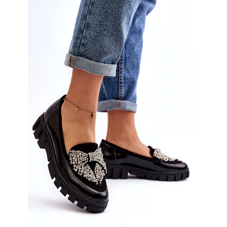 Damen-Lackmokassins Laura Messi 2785 Schwarz 3