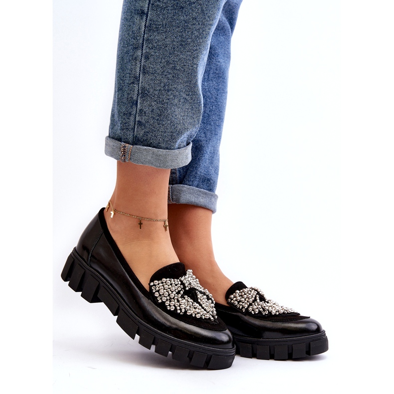 Damen-Lackmokassins Laura Messi 2785 Schwarz 1