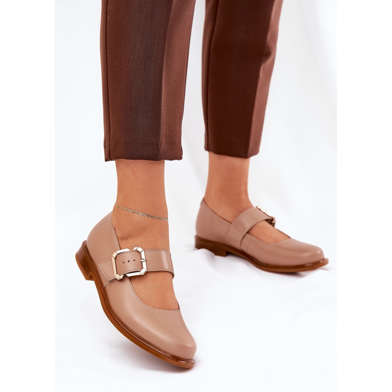 Frauen Lederschuhe mit Laura Messi 2980 Black Black Shock beige 2