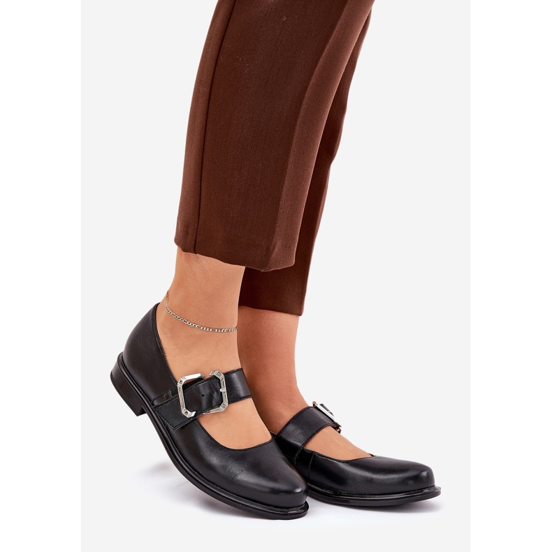 Damen -Lederschuhe mit Laura Messi 2980 Black Clamp schwarz 1