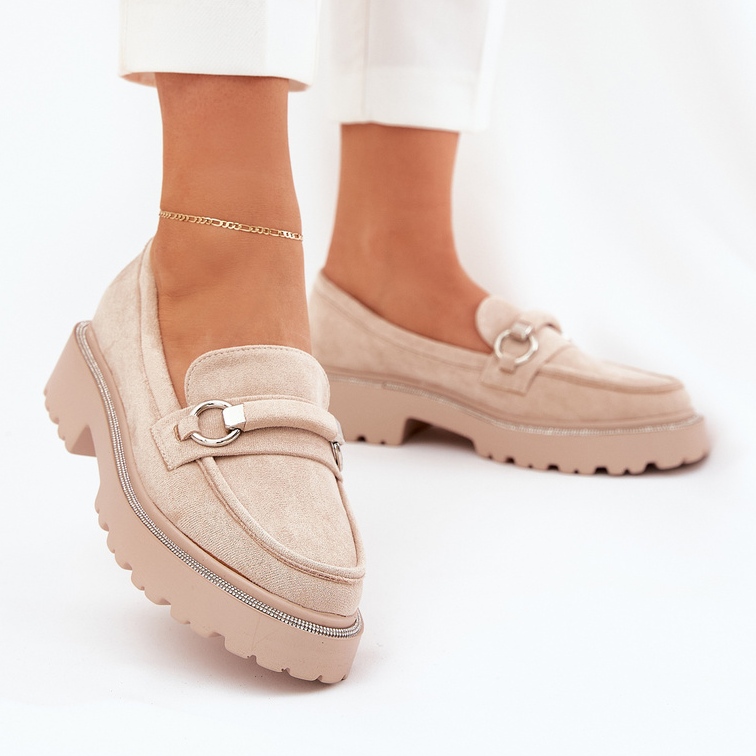 Frauenlaafer mit Zirkonen beige dekoriert 2