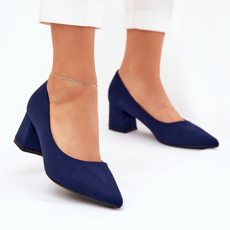 Frauenpumpen mit spitzen Zehen auf der Pillar Marine Blue blau 2