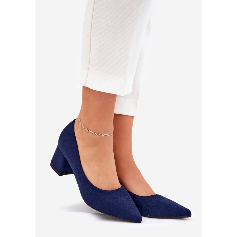 Frauenpumpen mit spitzen Zehen auf der Pillar Marine Blue blau 1