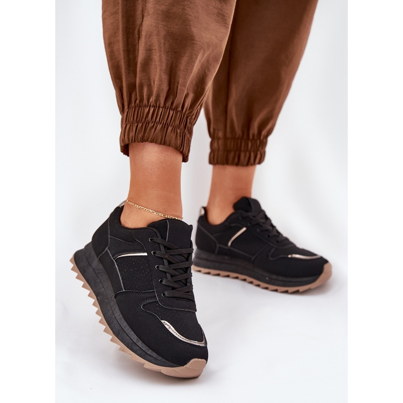 Frauen Sportschuhe auf der Plattform schwarz 2