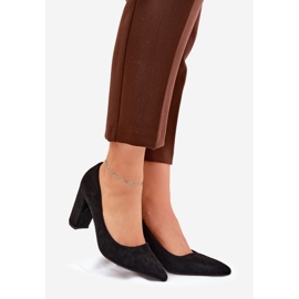 Öko -Wildlederpumpen auf der Säule schwarz 1