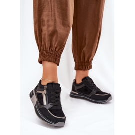 Frauensportschuhe mit Reißverschluss auf der Plattform schwarz 2