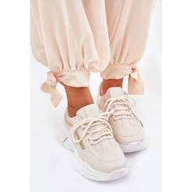 Sneakers Damen -Sportschuhe auf einer dicken beige Sohle 5