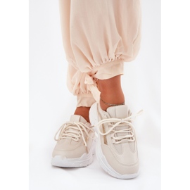 Sneakers Damen -Sportschuhe auf einer dicken beige Sohle 3