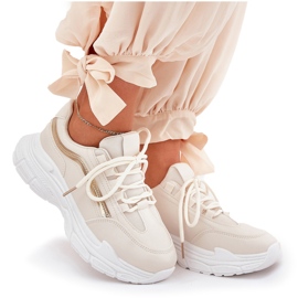 Sneakers Damen -Sportschuhe auf einer dicken beige Sohle 9
