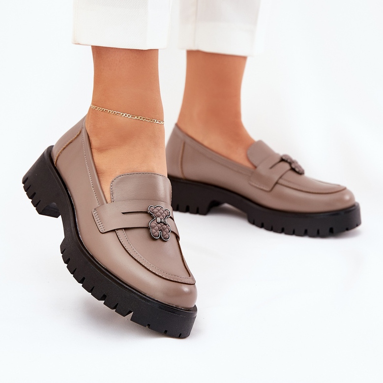 Damenleder -Ladung mit Stiften Bär Vinceza 18109 Beige 2