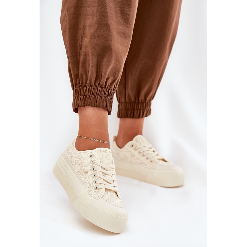 Big Star RR274746 Damen -Spitzen -Sneaker für Frauen beige 2