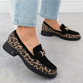Lordy Leder Leopard Schuhe Lords Black Vinceza 66791 schwarz 5
