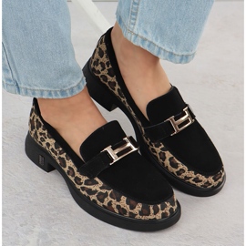 Lordy Leder Leopard Schuhe Lords Black Vinceza 66791 schwarz 6