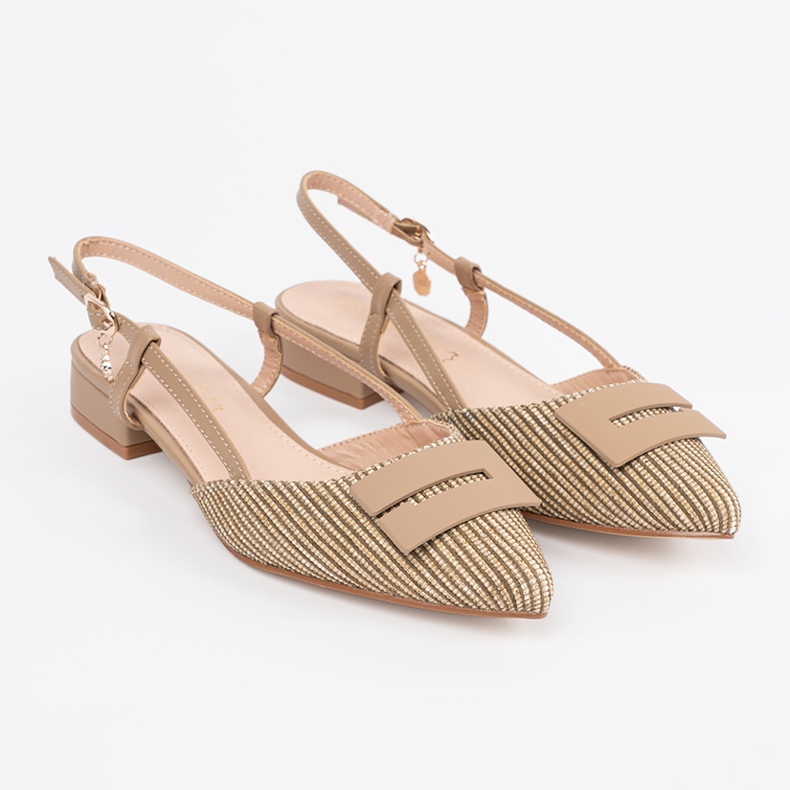 Goodin Taupe Sandalen mit offener Ferse beige 1