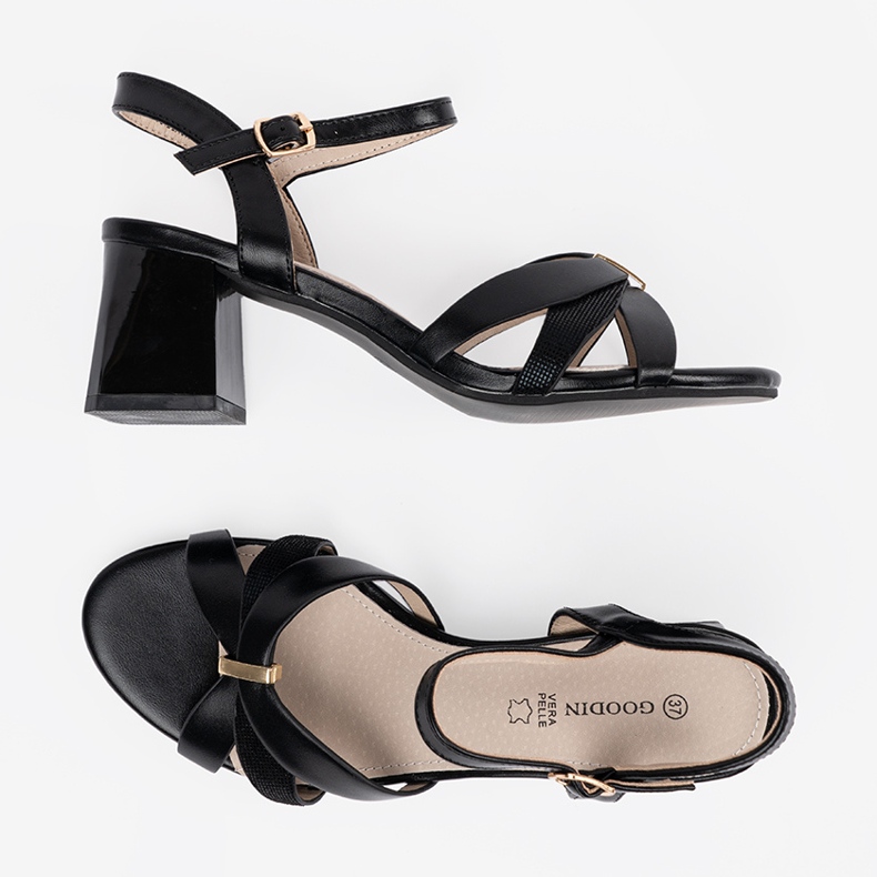 Goodin Sandalen auf der Säule schwarz 1