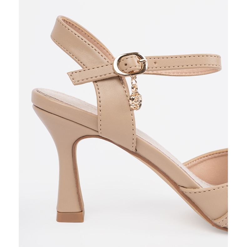 Goodin Beige Pumps mit offenem Absatz 2