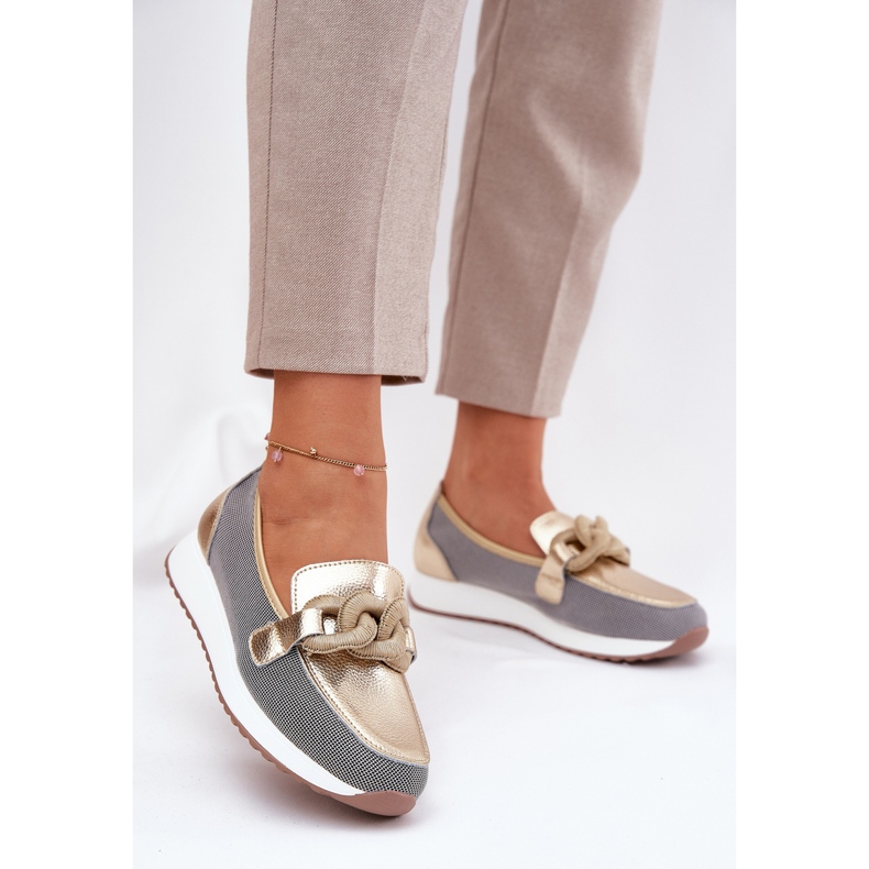 S.Barski Damenleder-Ladung mit einem Ornament LR51-966 Gold golden 2