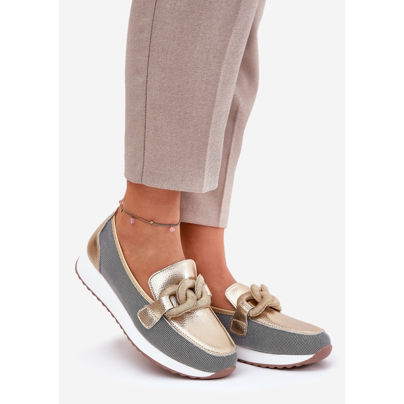 S.Barski Damenleder-Ladung mit einem Ornament LR51-966 Gold golden 1