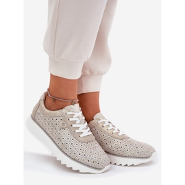 S.Barski Wildleder-Openwork-Sneaker auf der Zloty-Plattform LR51-927 golden 1