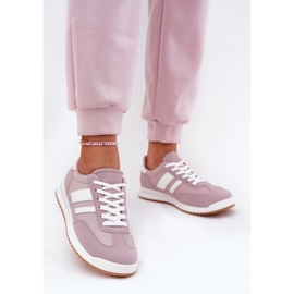 Evento Frauen -Turnschuhe mit Öko -Wildleder lila violett 2