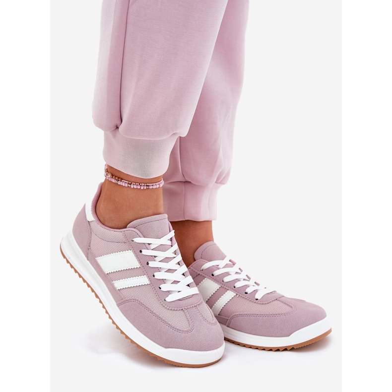 Evento Frauen -Turnschuhe mit Öko -Wildleder lila violett 1