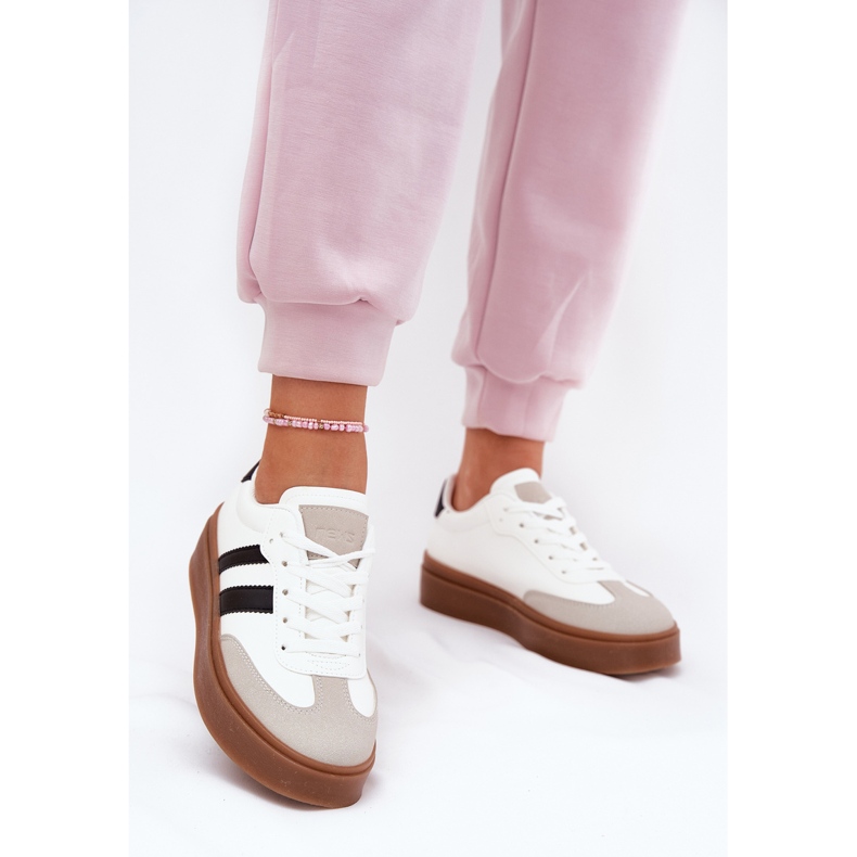 Evento Frauen -Sneaker auf der Plattform mit Öko -Leder weiß 2