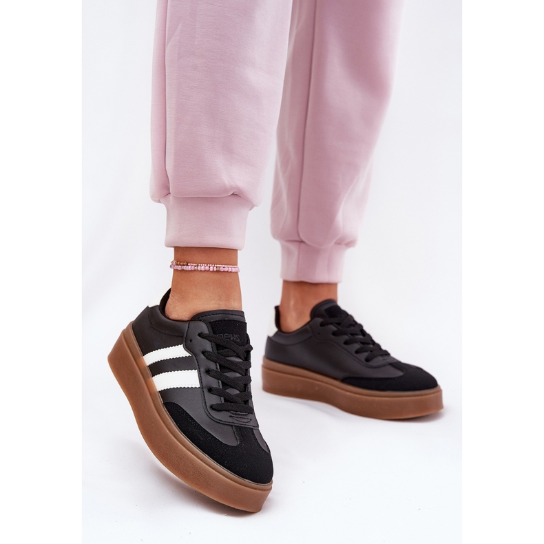 Evento Frauen -Sneaker auf der Plattform mit Eco Lederschwarz 2