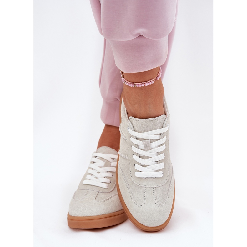 Evento Wildleder niedrige Turnschuhe Frauen grau 2