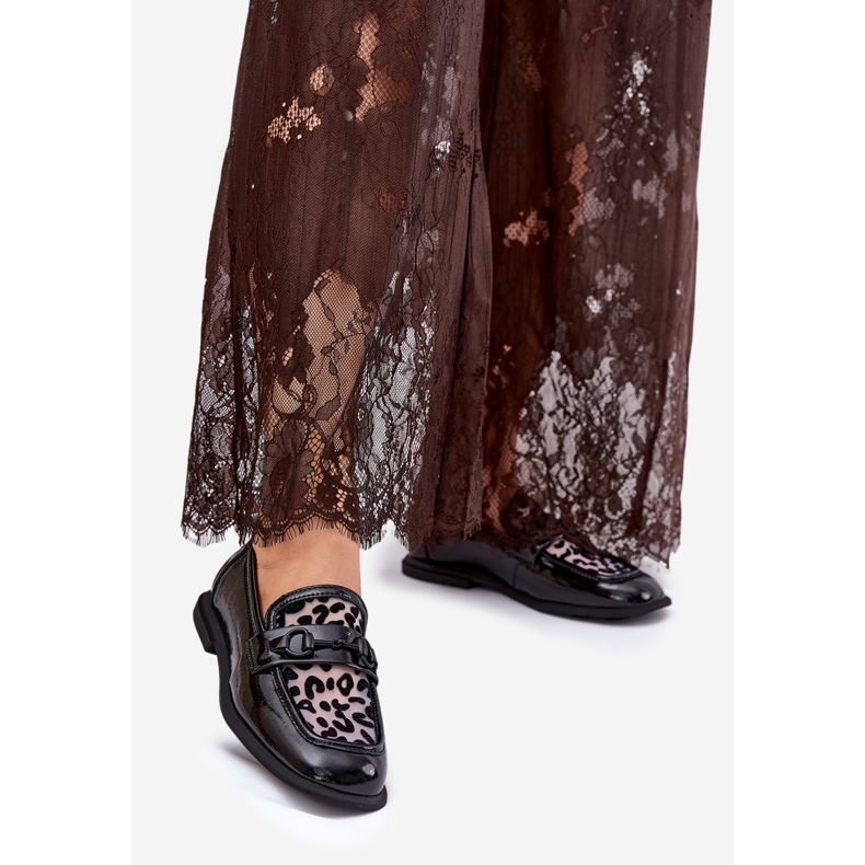 Leder -Lackierlaafer mit Vinceza Mesh 31931 Schwarz 1