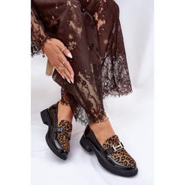 Leder lackierte Mokassins Leopard Vinceza 66790 Schwarz 6