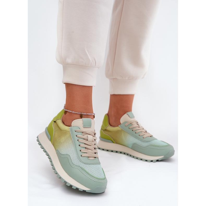 Ledersportschuhe mit Vinceza 66775 Frauennetz grün 2