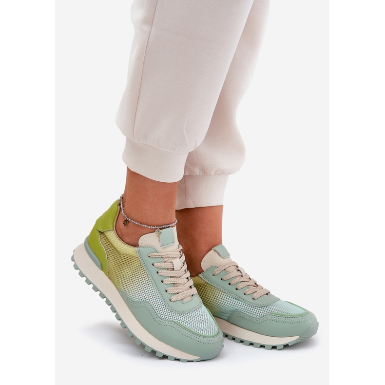 Ledersportschuhe mit Vinceza 66775 Frauennetz grün 1