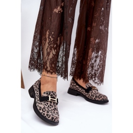 Wildleder -Moccasins Frauen Vinceza 66792 grauer Leopardendruck 2