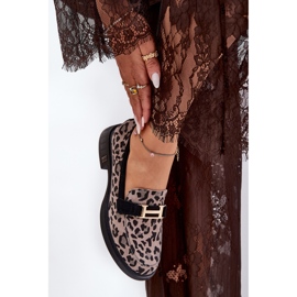 Wildleder -Moccasins Frauen Vinceza 66792 grauer Leopardendruck 5