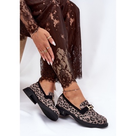 Wildleder -Moccasins Frauen Vinceza 66792 grauer Leopardendruck 7