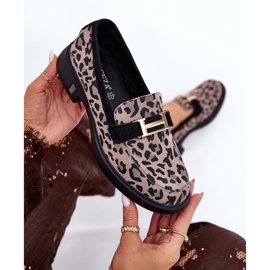 Wildleder -Moccasins Frauen Vinceza 66792 grauer Leopardendruck 8