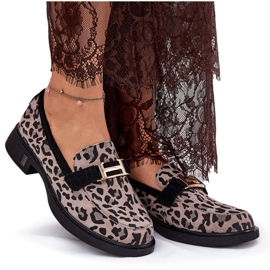 Wildleder -Moccasins Frauen Vinceza 66792 grauer Leopardendruck 9