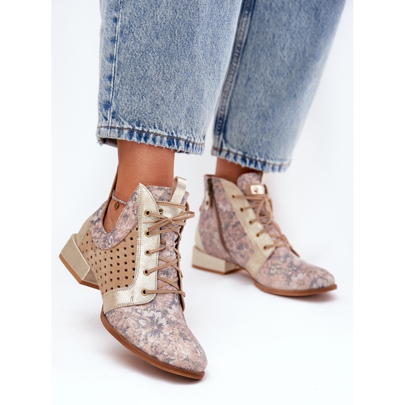 Lederstiefel Maciejka-Stiefel 05541-04 Beige-Gold 2