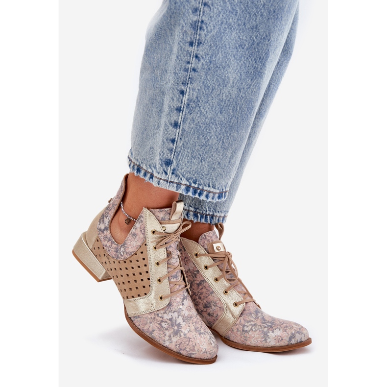 Lederstiefel Maciejka-Stiefel 05541-04 Beige-Gold 1