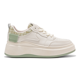 Schwarze Damen-Sneaker mit dicker Sohle beige 4
