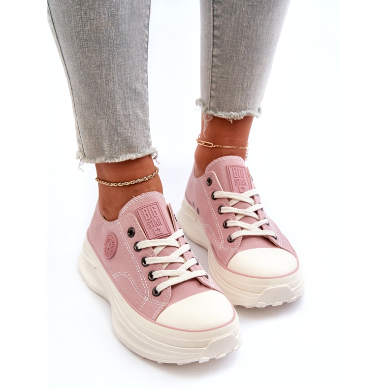 Damen-Sneaker mit massiver Sohle Big Star NN274129 Pink 2